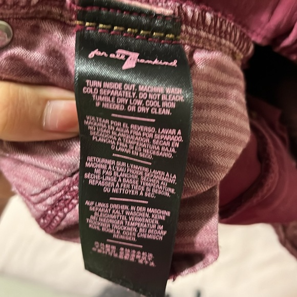 7 For All Mankind High Waist Ankle Red Skinny Jeans - Picture 6 of 11